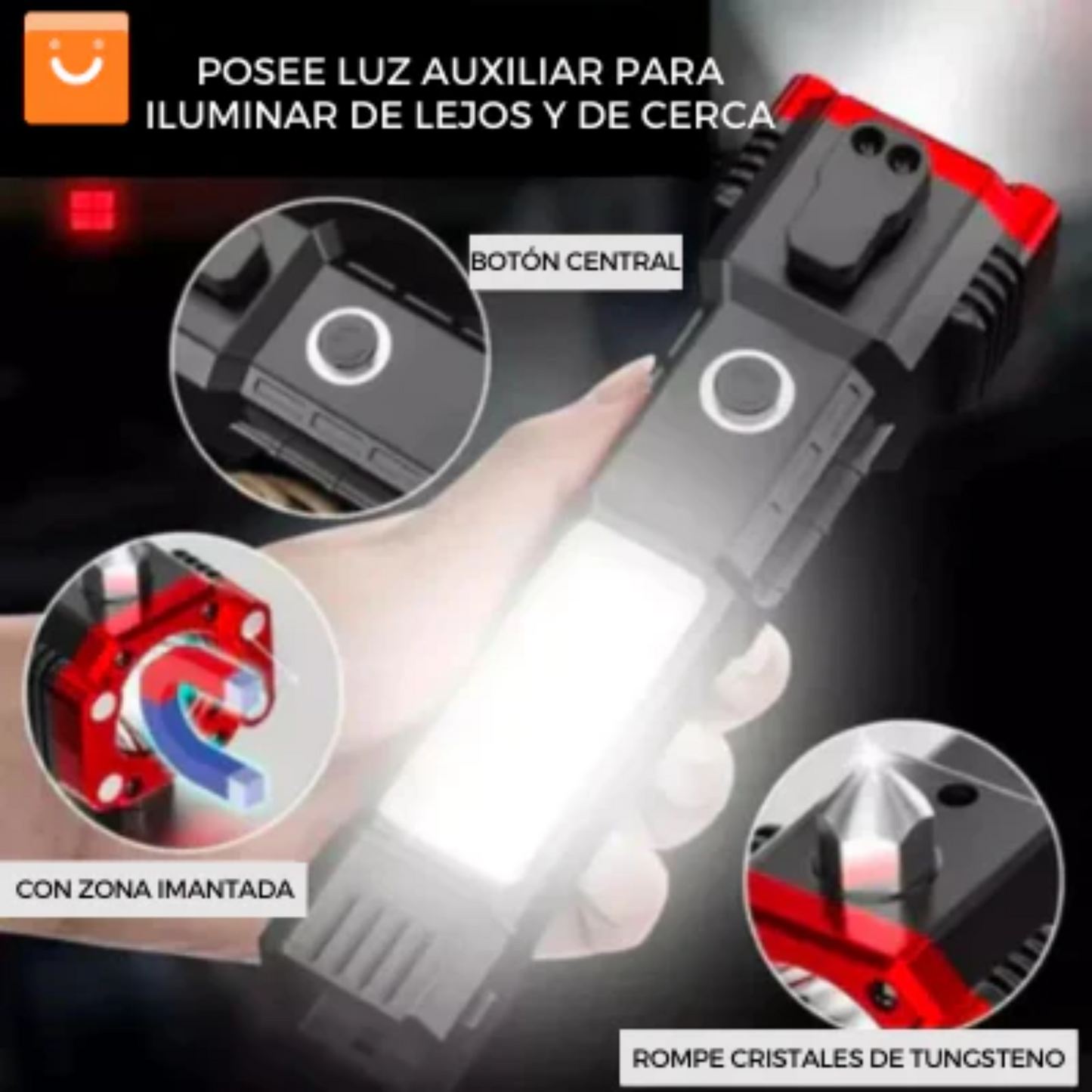 Pack 2x1 Linterna Multifuncional 4 En 1. ¡Luz y seguridad donde vayas!