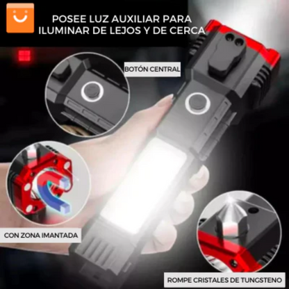 Pack 2x1 Linterna Multifuncional 4 En 1. ¡Luz y seguridad donde vayas!