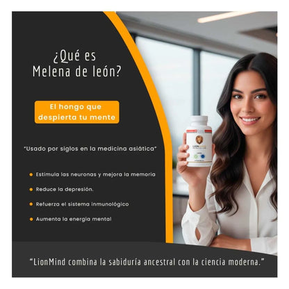 LionMind - Suplemento con Melena de León - Foco, Calma y Memoria