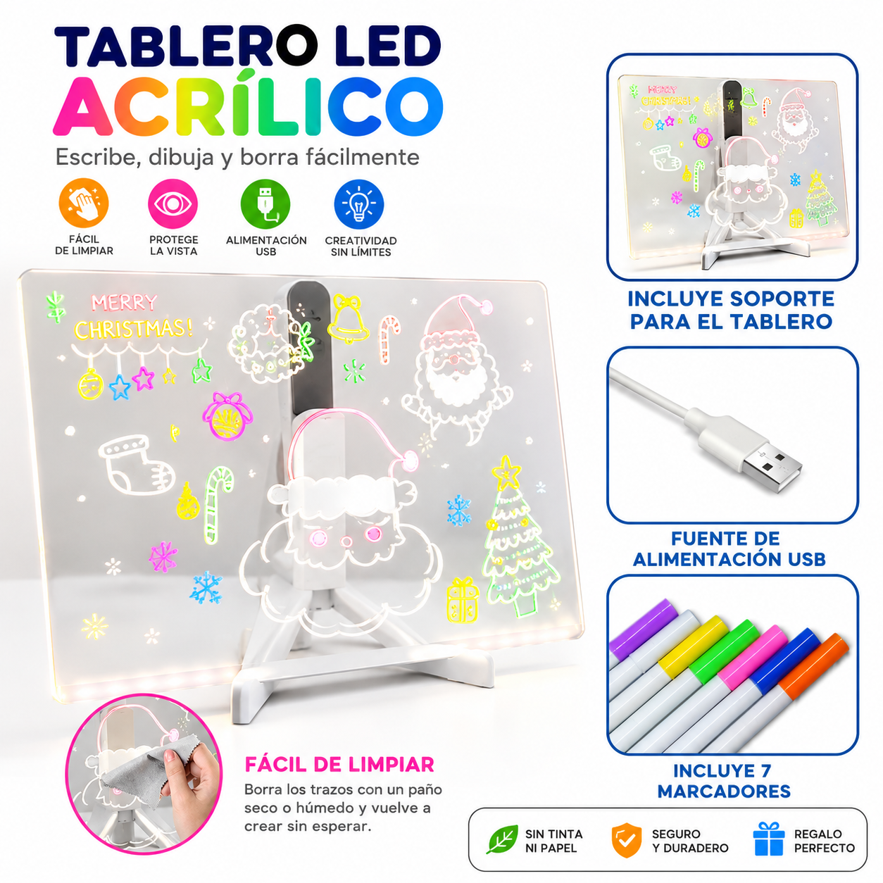 LumiPizarra - Pizarra Luz Led - Tus Ideas Iluminadas al Instante