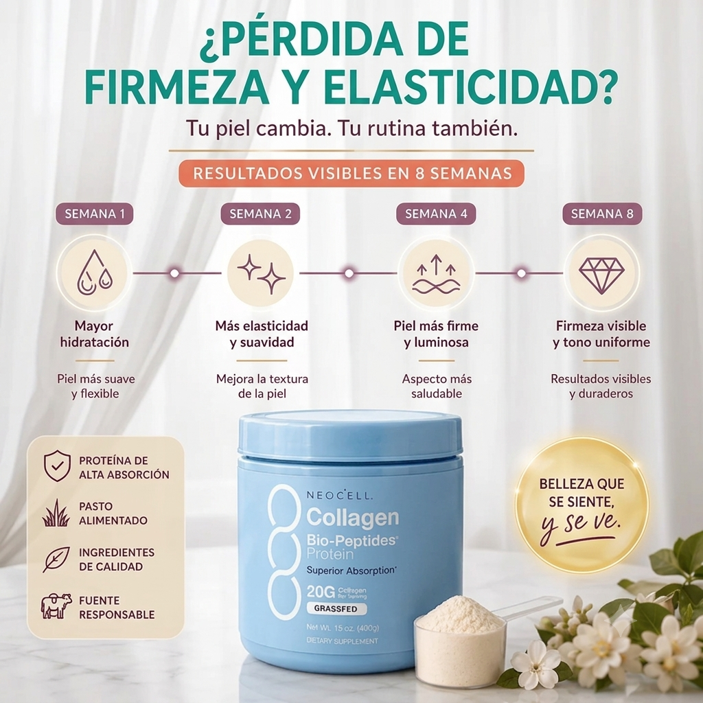 Colágeno BioPéptidos Proteina Grass Fed Polvo 567 gr NeoCell - ¡Bienestar que se siente!
