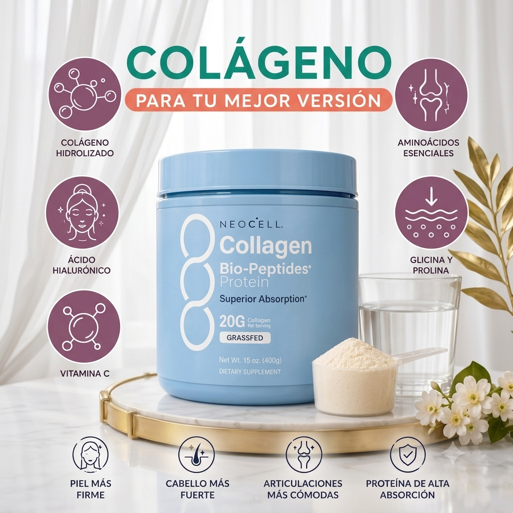 Colágeno BioPéptidos Proteina Grass Fed Polvo 567 gr NeoCell - ¡Bienestar que se siente!
