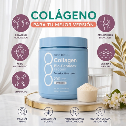 Colágeno BioPéptidos Proteina Grass Fed Polvo 567 gr NeoCell - ¡Bienestar que se siente!