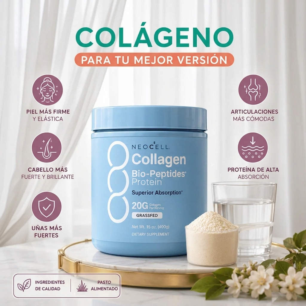 Colágeno BioPéptidos Proteina Grass Fed Polvo 567 gr NeoCell - ¡Bienestar que se siente!