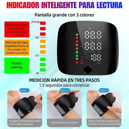 Tensiómetro de muñeca presión digital con voz (inglés)
