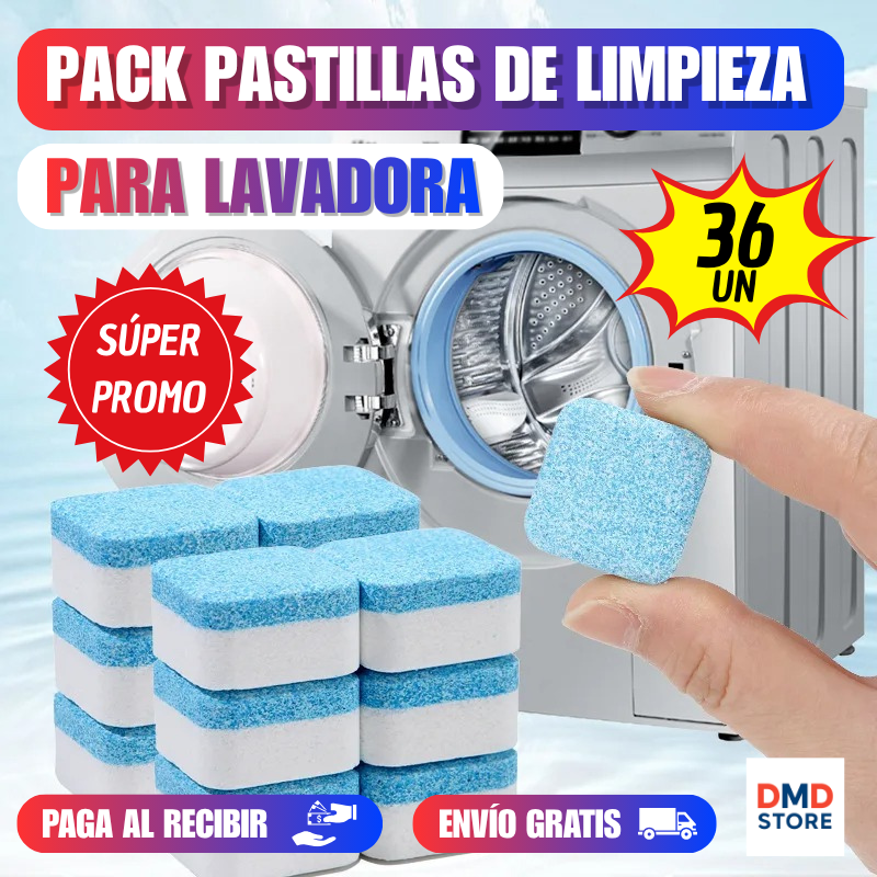 Pack de pastillas de limpieza para lavadora 36 UNIDADES. ¡Tu lavadora limpia otra vez!