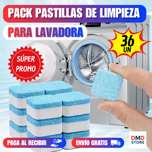Pack de pastillas de limpieza para lavadora 36 UNIDADES. ¡Tu lavadora limpia otra vez!