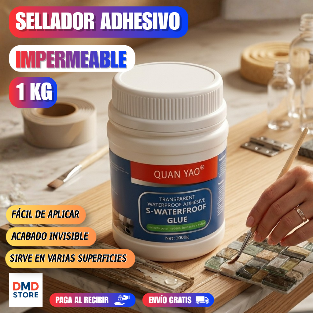 Sellador Adhesivo Transparente 1 Kg. ¡Dile adios a las goteras!