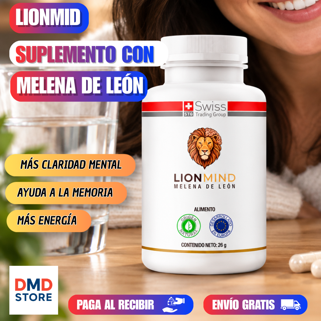 LionMind - Suplemento con Melena de León - Foco, Calma y Memoria