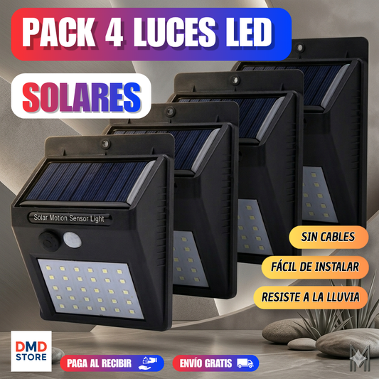 Pack de 4 luces LED solares