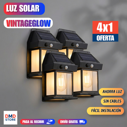 ¡Oferta 4x1! VintageGlow Solar – Estilo y Luz (cálida) sin Cables