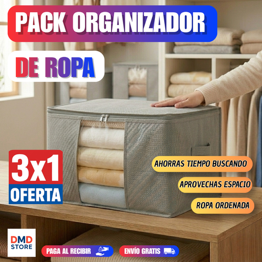 Pack de organizadores de ropa ahorra espacio. ¡Ponle fin al desorden de tu ropa!